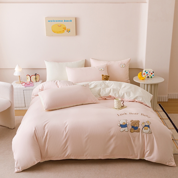 91家纺网 家纺一手货源 找家纺 （总）悦兴家纺 2025新款A类水洗棉卡通幸运熊四件套（含买家秀）