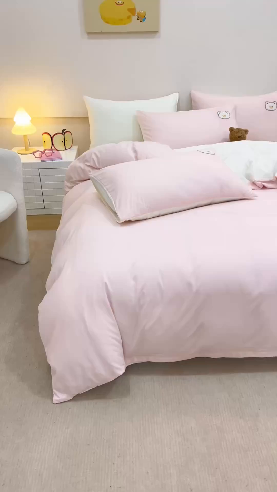 91家纺网 家纺一手货源 找家纺 （总）悦兴家纺 2025新款A类水洗棉卡通幸运熊四件套（含买家秀）