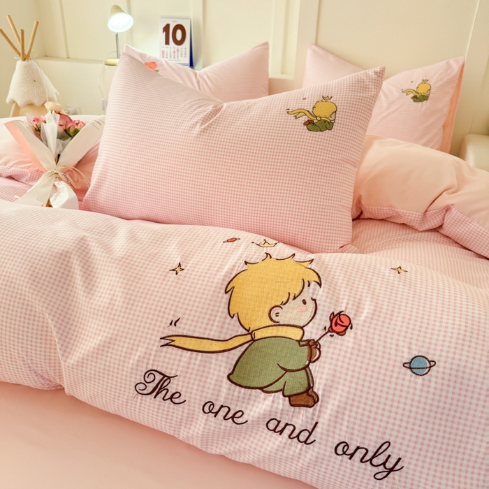 91家纺网 家纺一手货源 找家纺 （总）悦兴家纺 2025新款A类水洗棉刺绣卡通小王子系列四件套（含买家秀）