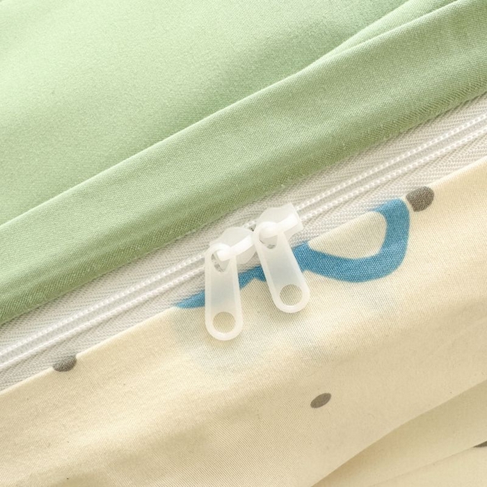 91家纺网 家纺一手货源 找家纺 悦兴家纺 2025新款A类水洗棉治愈萌犬系列四件套（含买家秀） 奶绿学院狗狗