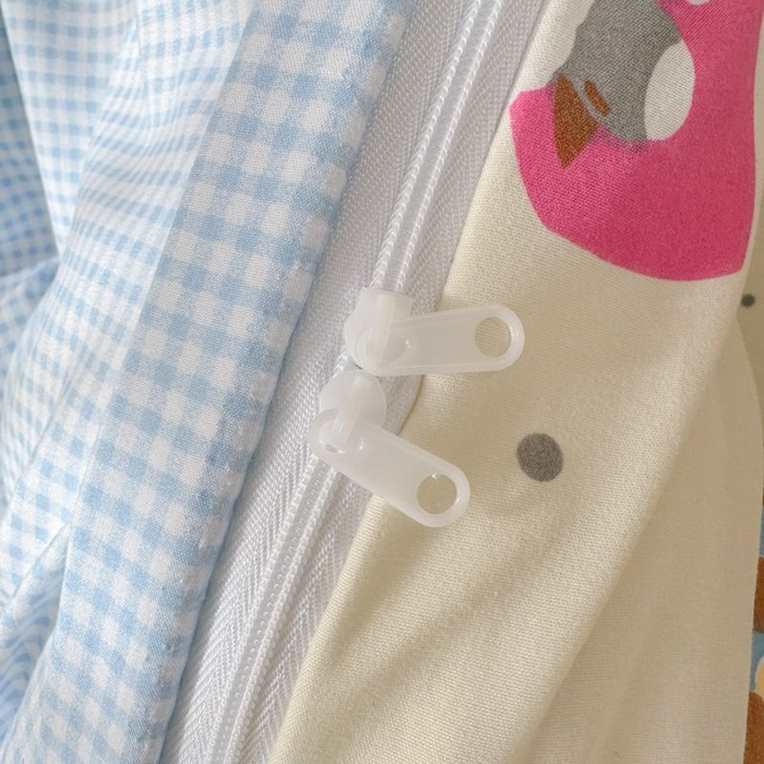 91家纺网 家纺一手货源 找家纺 悦兴家纺 2025新款A类水洗棉治愈萌犬系列四件套（含买家秀） 蓝格多duo狗狗