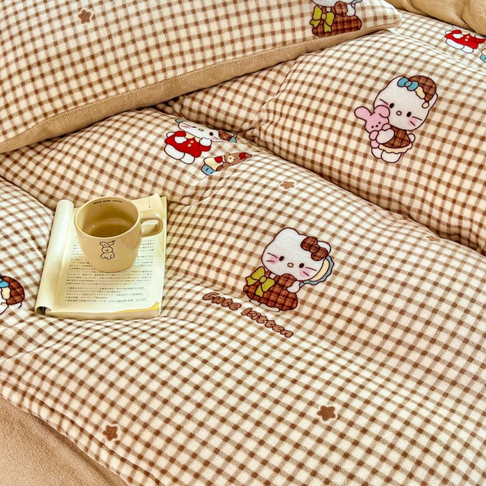 91家纺网 家纺一手货源 找家纺 （总）斯卡诺家纺 2026新款小清新牛奶绒床盖四件套冬季加厚床盖四件套