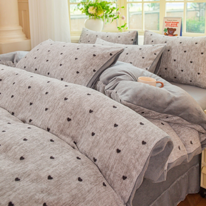 91家纺网 家纺一手货源 找家纺 （总）斯卡诺家纺 2026新款小清新牛奶绒床盖四件套冬季加厚床盖四件套