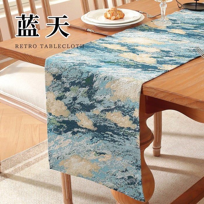 91家纺网 家纺一手货源 找家纺 （总）南通大梧纺织 2025新款美式复古天空之城桌旗