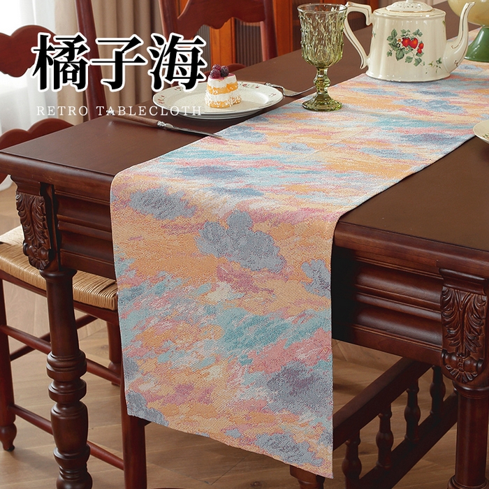 91家纺网 家纺一手货源 找家纺 （总）南通大梧纺织 2025新款美式复古天空之城桌旗