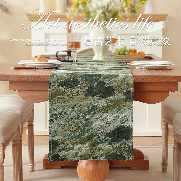 91家纺网 家纺一手货源 找家纺 （总）南通大梧纺织 2025新款美式复古天空之城桌旗