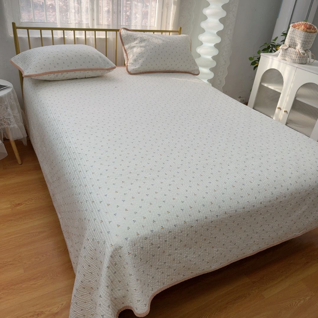 91家纺网 家纺一手货源 找家纺 暖居 2026新款一面纯棉一面绒床盖+同款纯棉豆豆被跑量 樱桃密果