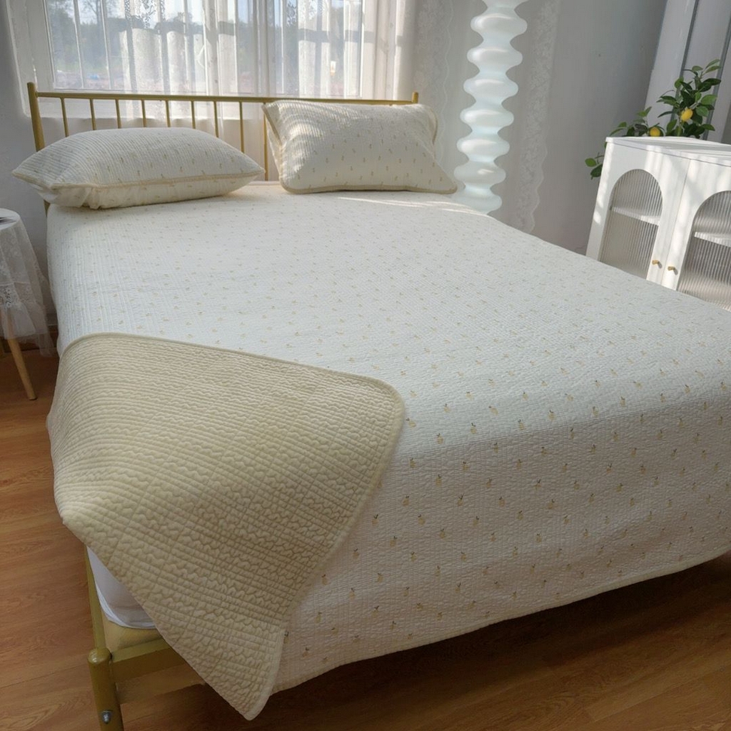 91家纺网 家纺一手货源 找家纺 暖居 2026新款一面纯棉一面绒床盖+同款纯棉豆豆被跑量 奶油波罗