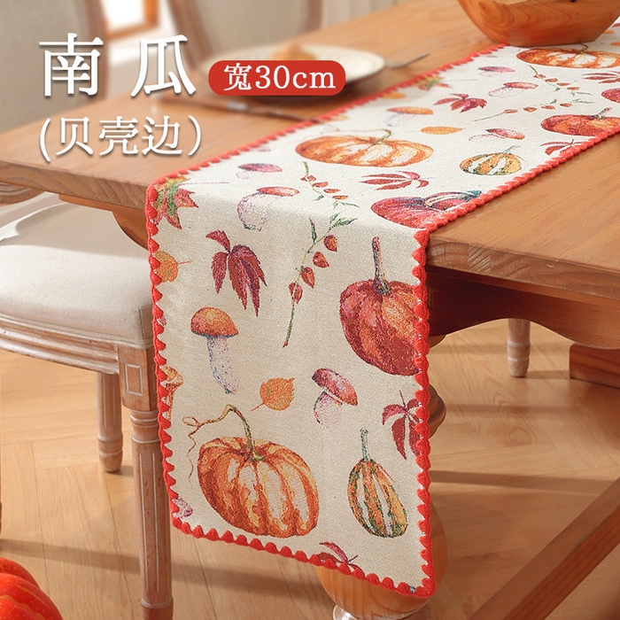 91家纺网 家纺一手货源 找家纺 （总）南通大梧纺织 2025新款美式田园南瓜桌旗