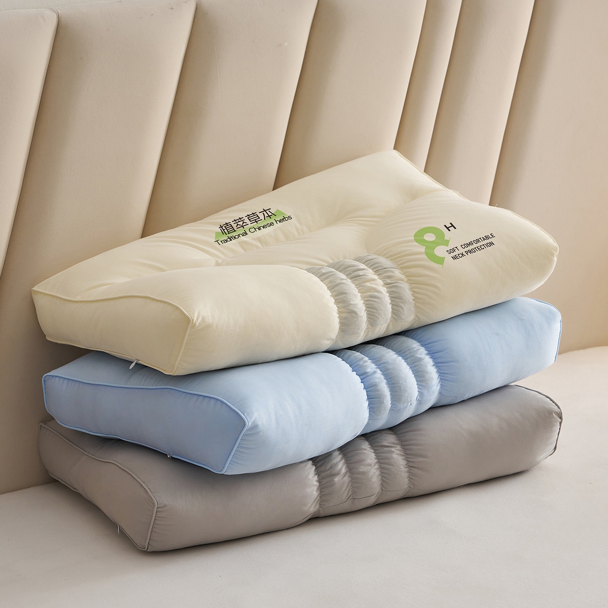 91家纺网 家纺一手货源 找家纺 乐可 2025新款植萃草本云柔枕枕头枕芯 组合图