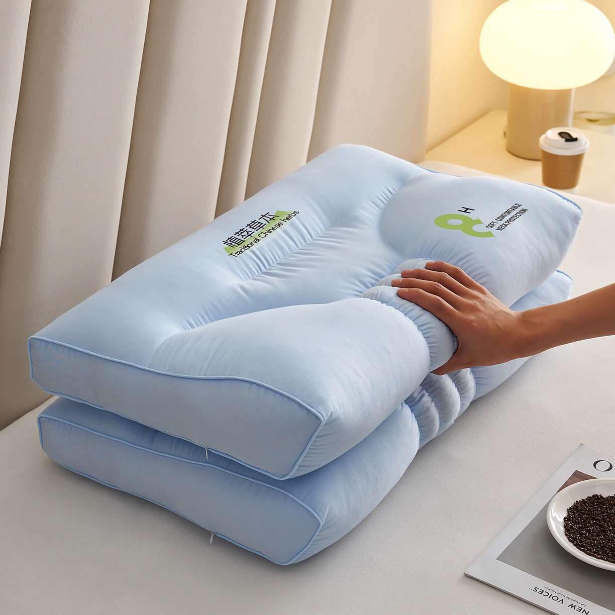 91家纺网 家纺一手货源 找家纺 乐可 2025新款植萃草本云柔枕枕头枕芯 植萃草本云柔枕-兰