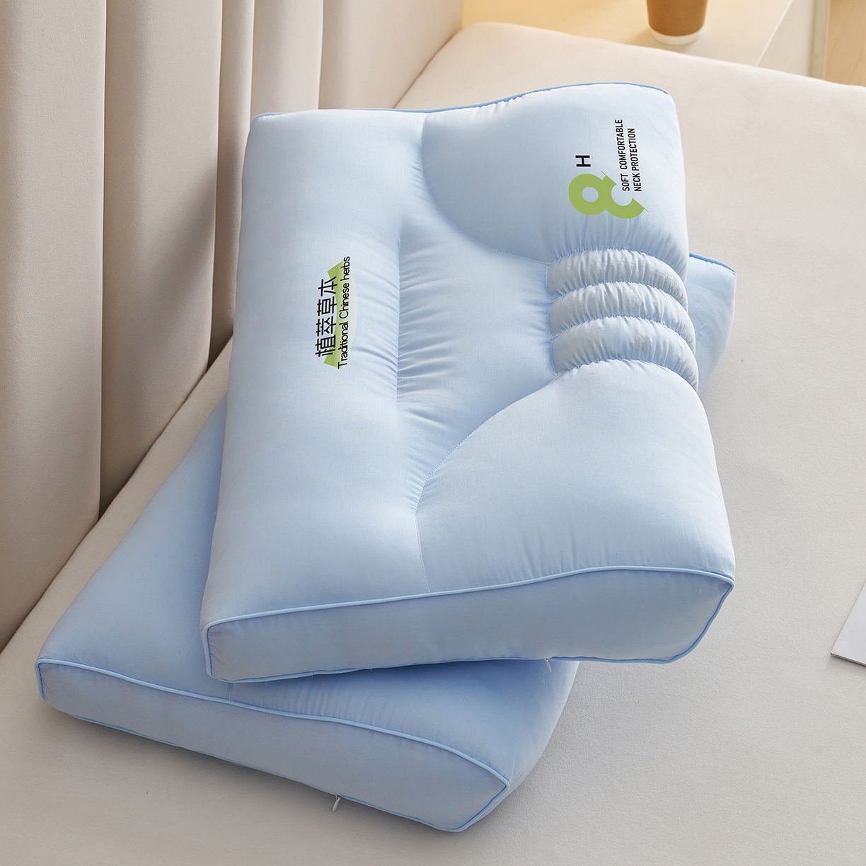 91家纺网 家纺一手货源 找家纺 乐可 2025新款植萃草本云柔枕枕头枕芯 植萃草本云柔枕-兰