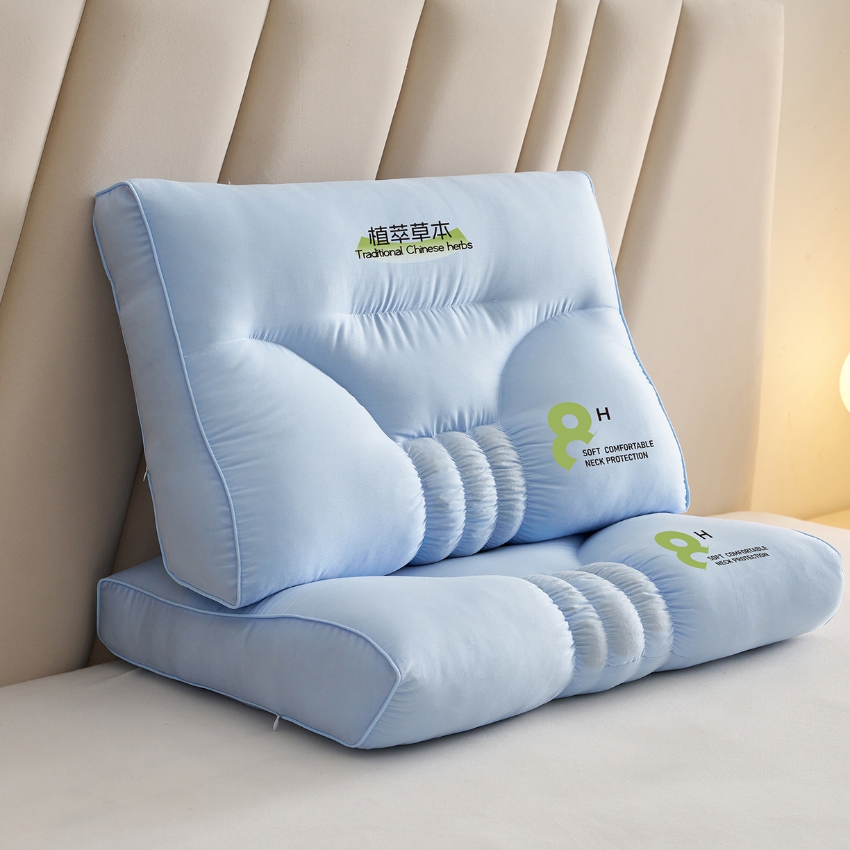 91家纺网 家纺一手货源 找家纺 乐可 2025新款植萃草本云柔枕枕头枕芯 植萃草本云柔枕-兰