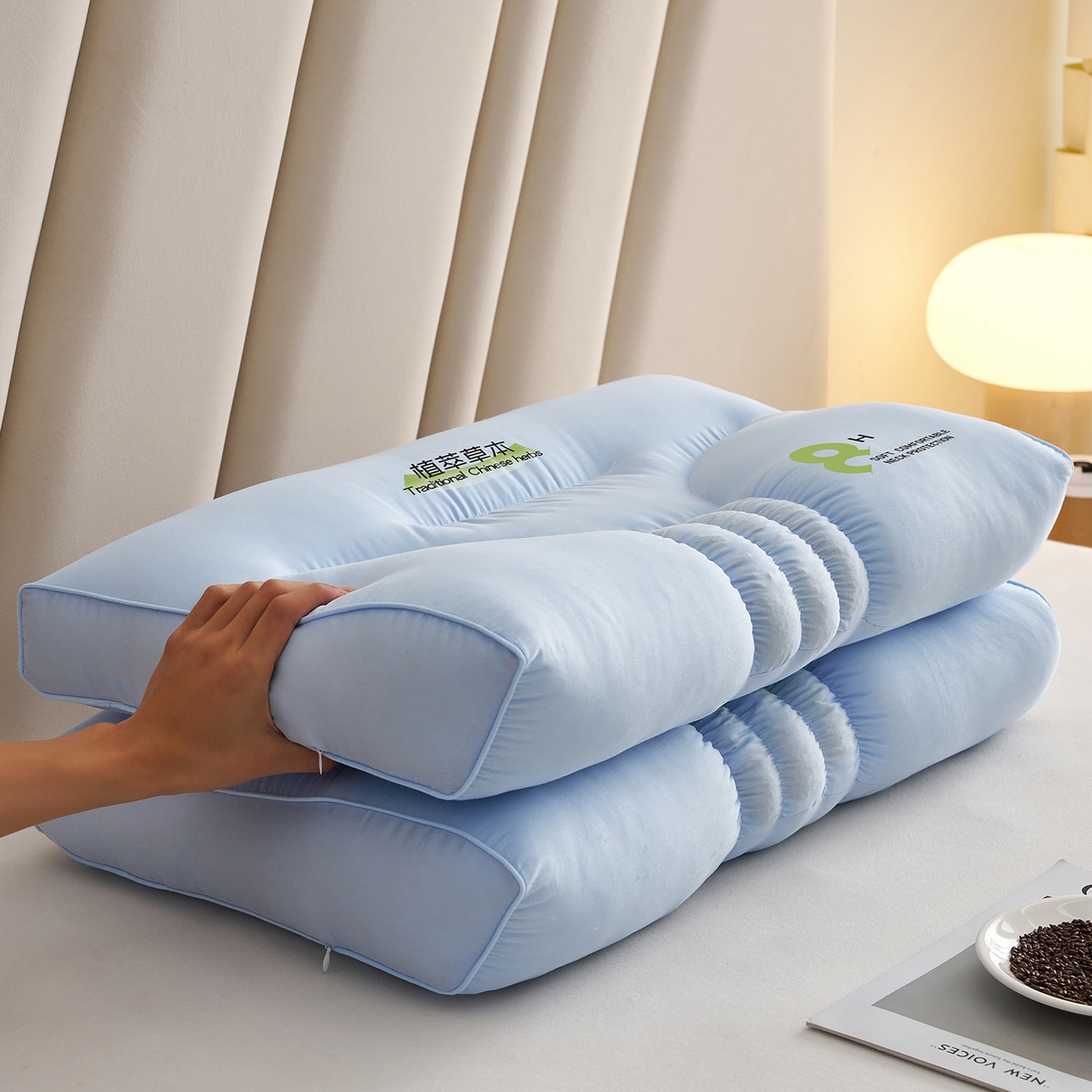 91家纺网 家纺一手货源 找家纺 乐可 2025新款植萃草本云柔枕枕头枕芯 植萃草本云柔枕-兰