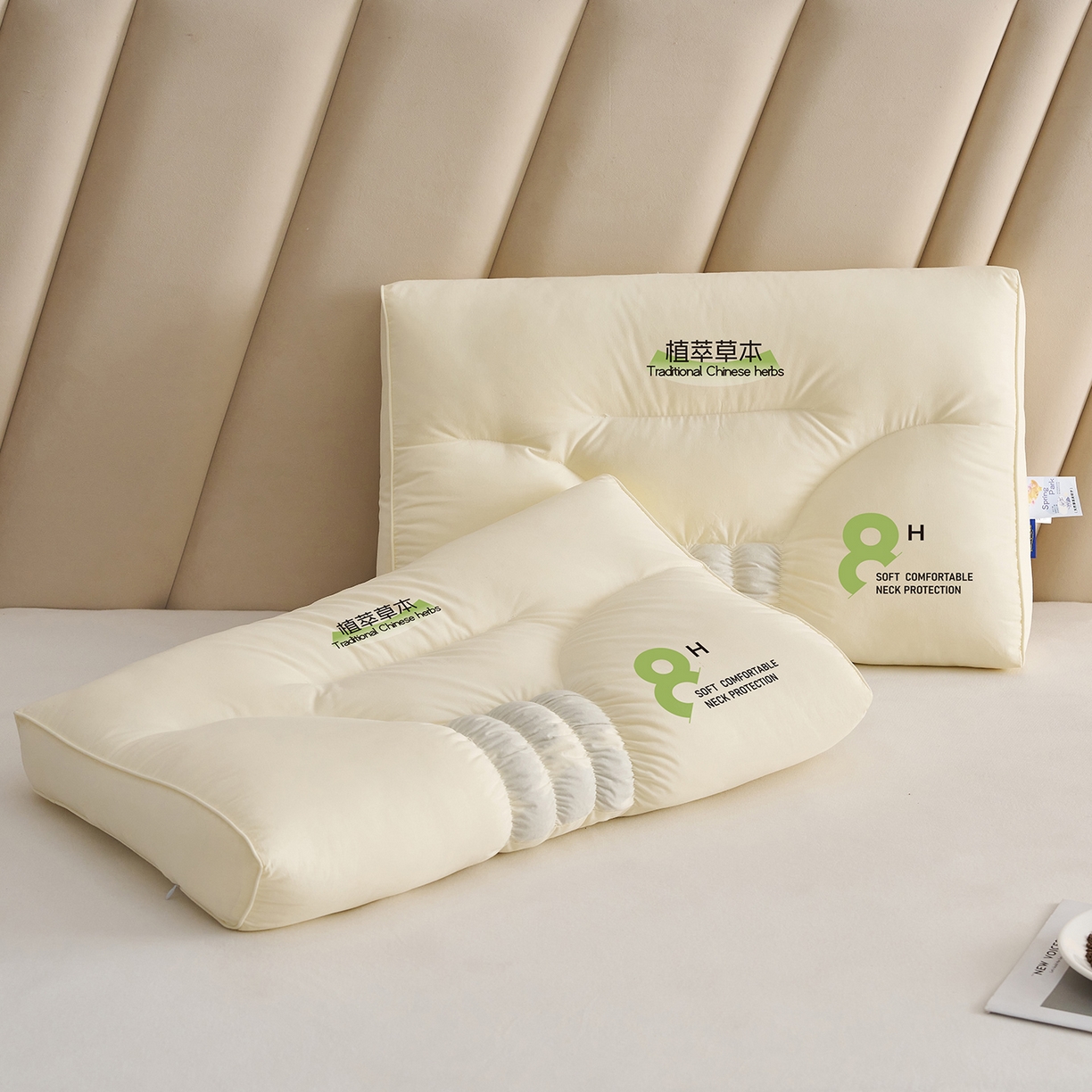 91家纺网 家纺一手货源 找家纺 乐可 2025新款植萃草本云柔枕枕头枕芯 植萃草本云柔枕-米