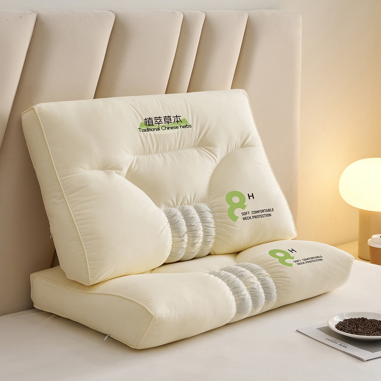 91家纺网 家纺一手货源 找家纺 乐可 2025新款植萃草本云柔枕枕头枕芯 植萃草本云柔枕-米