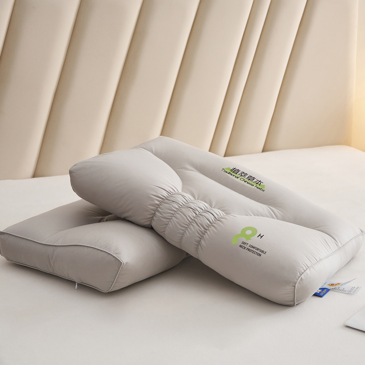 91家纺网 家纺一手货源 找家纺 乐可 2025新款植萃草本云柔枕枕头枕芯 植萃草本云柔枕-灰