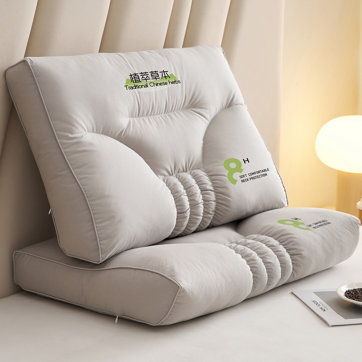 91家纺网 家纺一手货源 找家纺 乐可 2025新款植萃草本云柔枕枕头枕芯 植萃草本云柔枕-灰