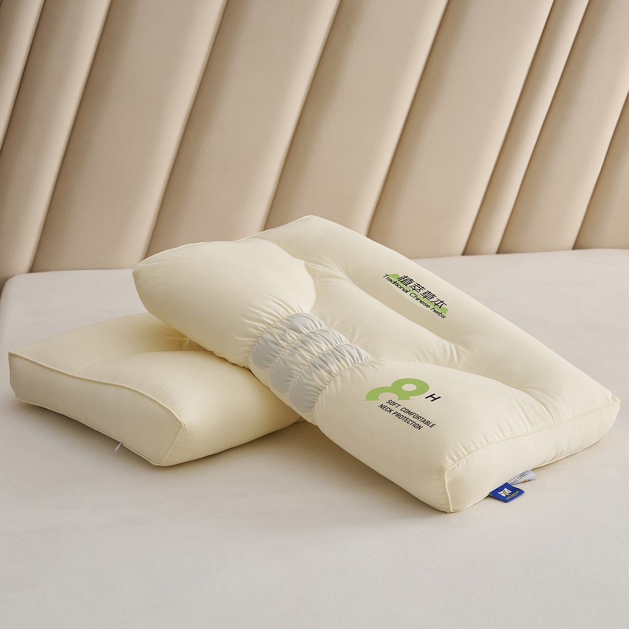 91家纺网 家纺一手货源 找家纺 乐可 2025新款植萃草本云柔枕枕头枕芯 植萃草本云柔枕-米