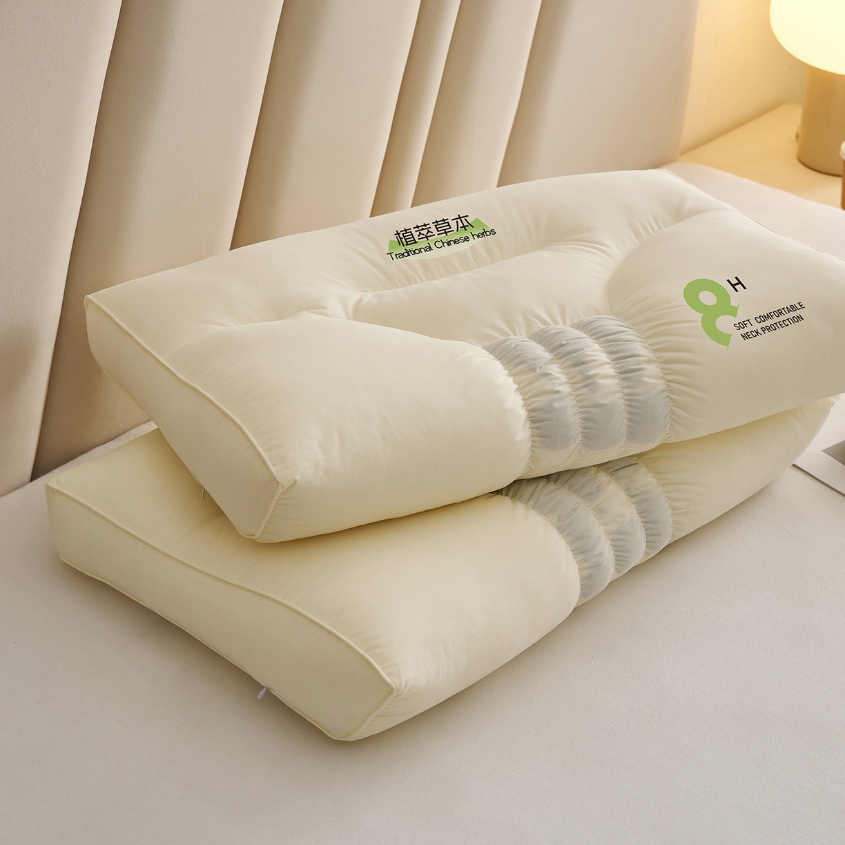91家纺网 家纺一手货源 找家纺 乐可 2025新款植萃草本云柔枕枕头枕芯 植萃草本云柔枕-米