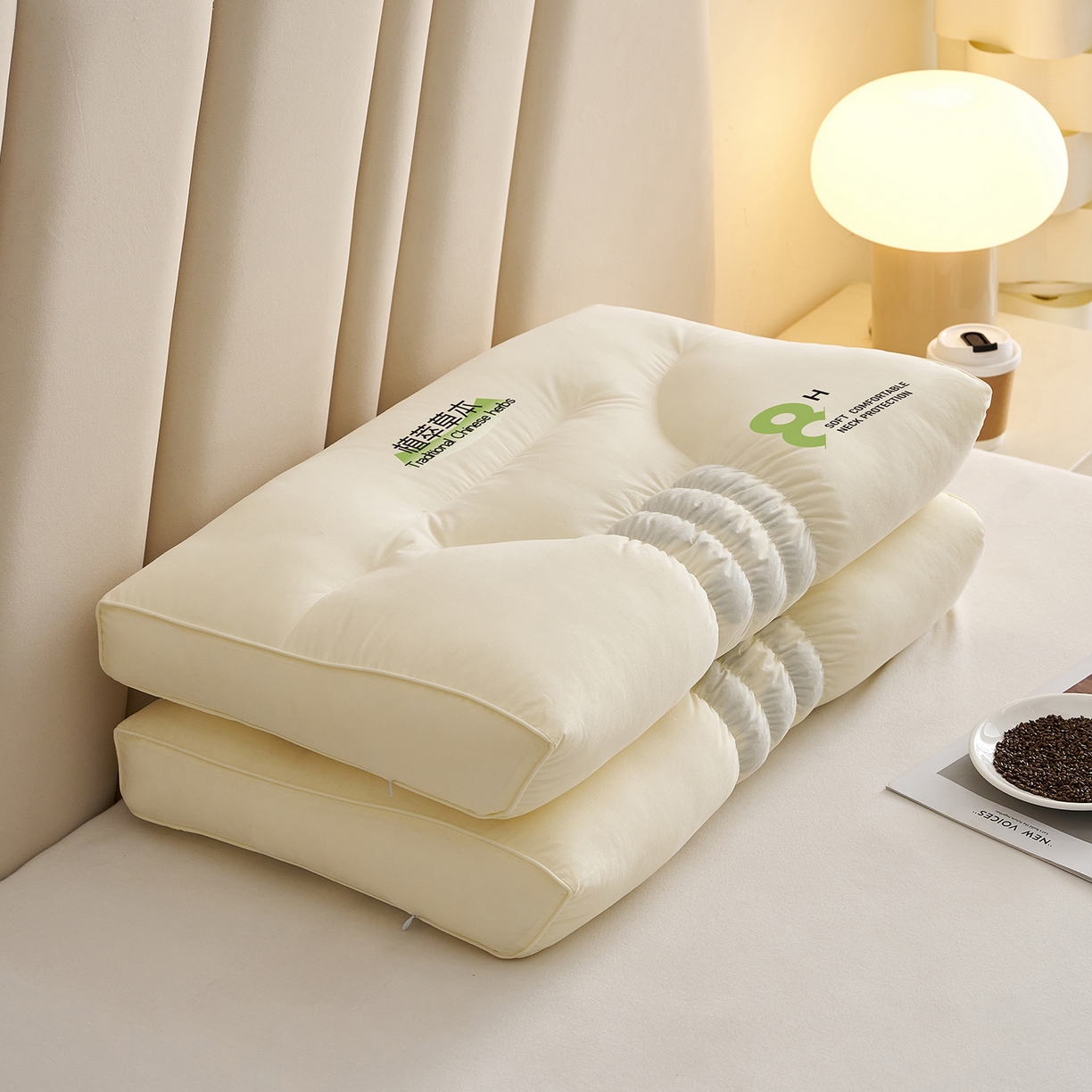 91家纺网 家纺一手货源 找家纺 乐可 2025新款植萃草本云柔枕枕头枕芯 植萃草本云柔枕-米