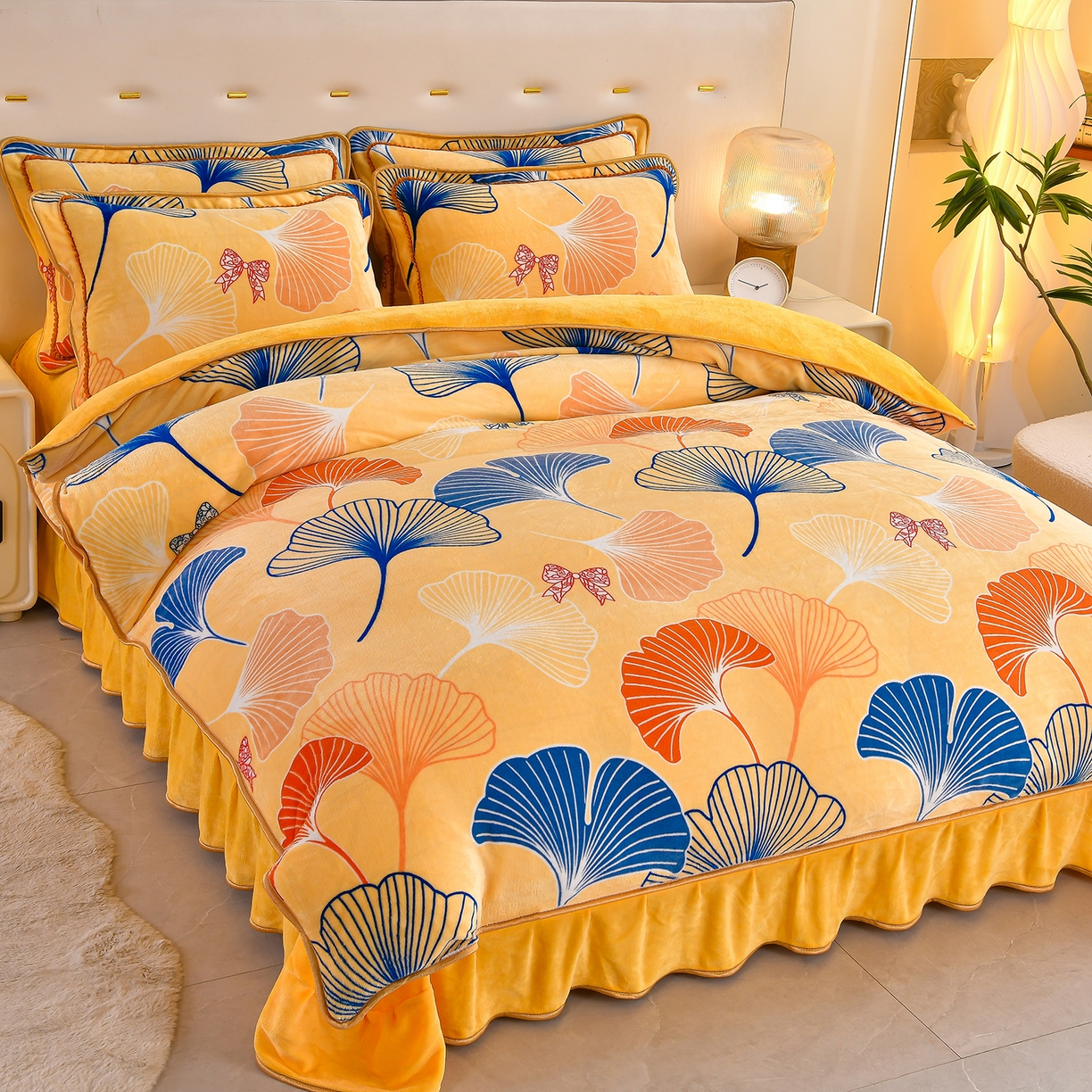 91家纺网 家纺一手货源 找家纺 （总）沐星纪（美得佳）布业 2025新款加厚牛奶绒印花四件套