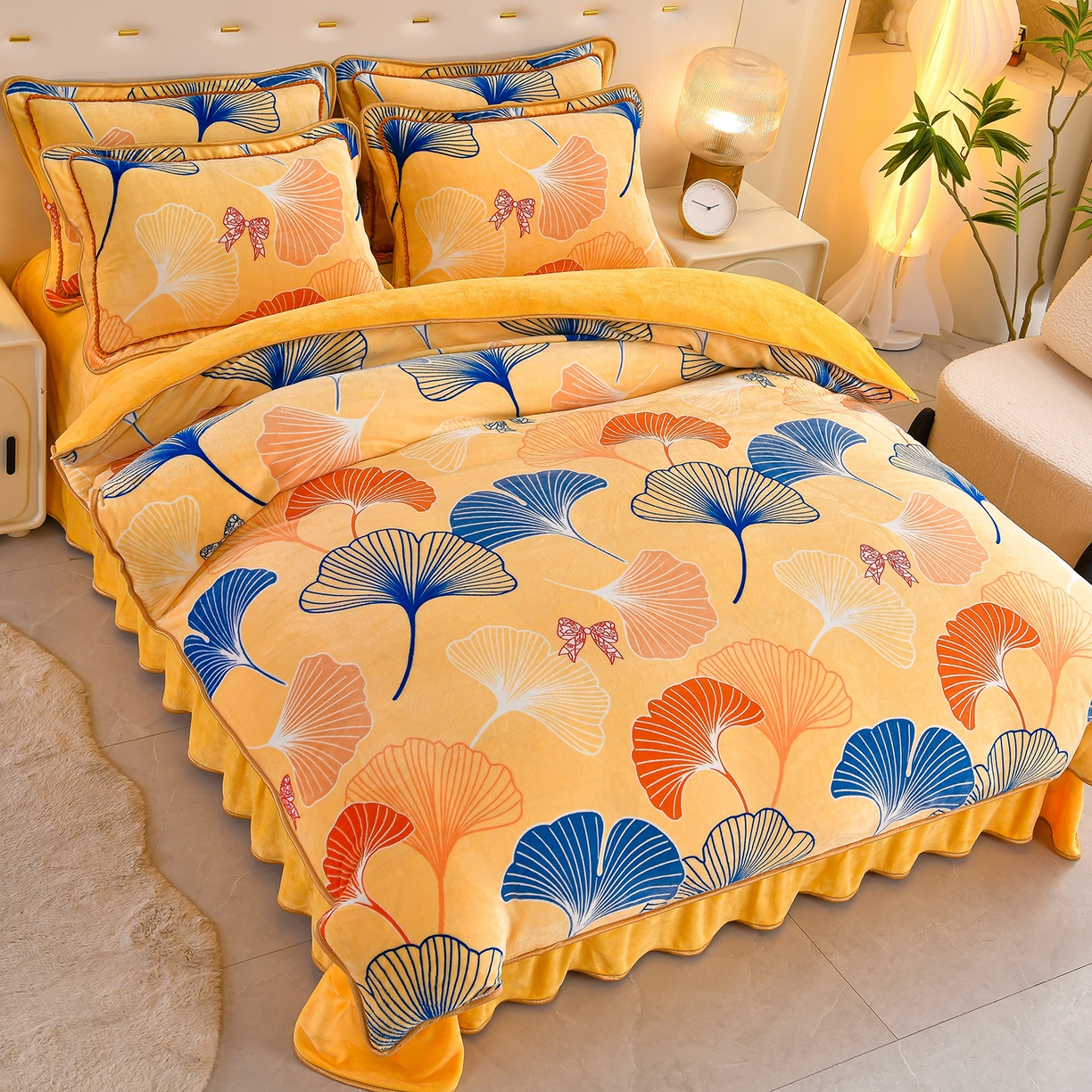 91家纺网 家纺一手货源 找家纺 （总）沐星纪（美得佳）布业 2025新款加厚牛奶绒印花四件套