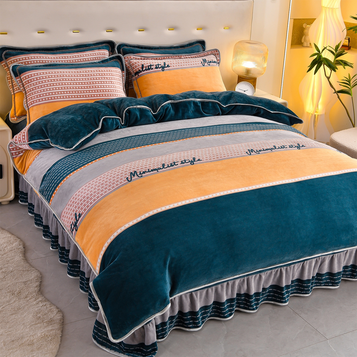 91家纺网 家纺一手货源 找家纺 沐星纪（美得佳）布业 2025新款加厚牛奶绒印花四件套 简爱