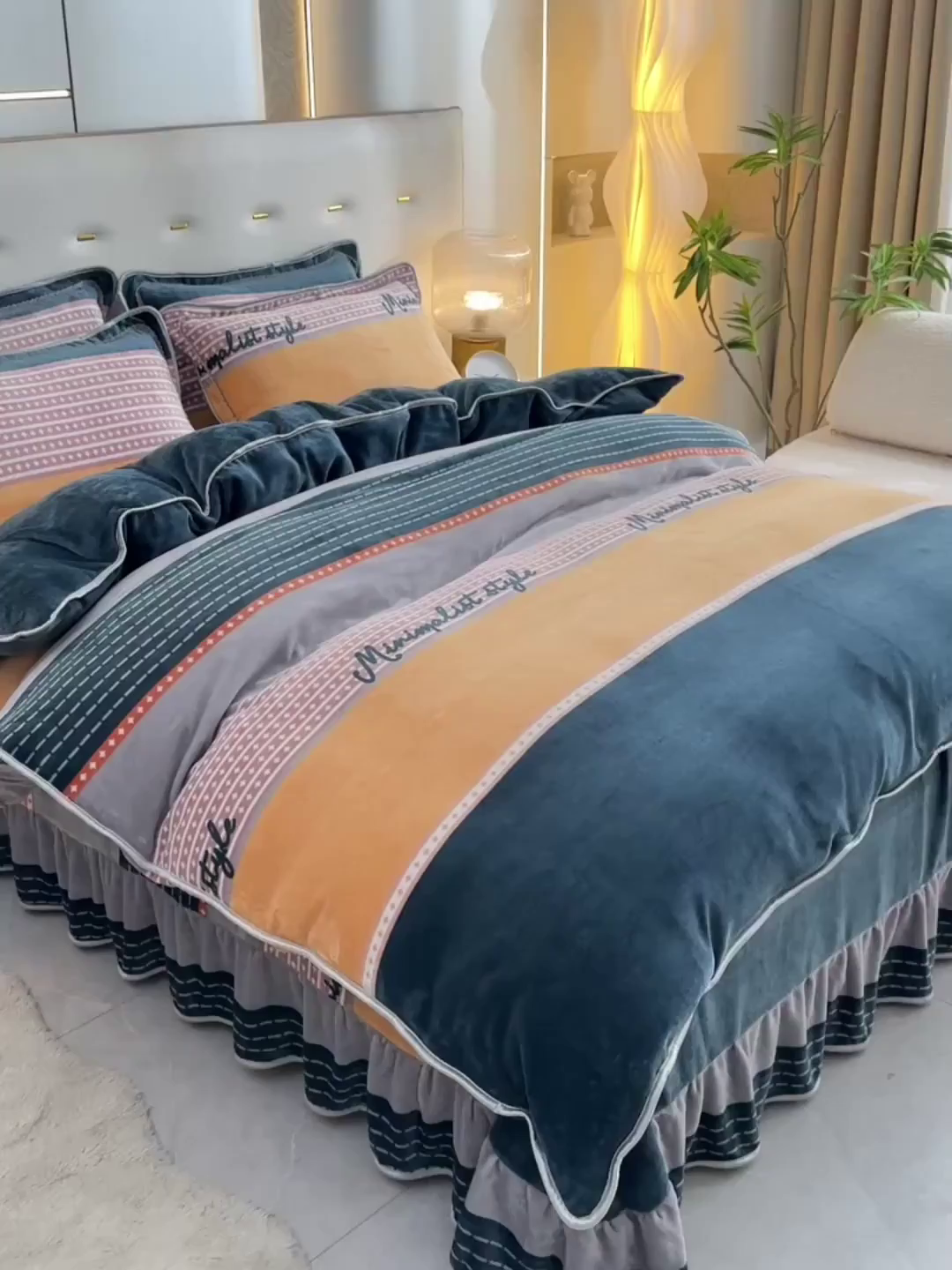 91家纺网 家纺一手货源 找家纺 沐星纪（美得佳）布业 2025新款加厚牛奶绒印花四件套 简爱