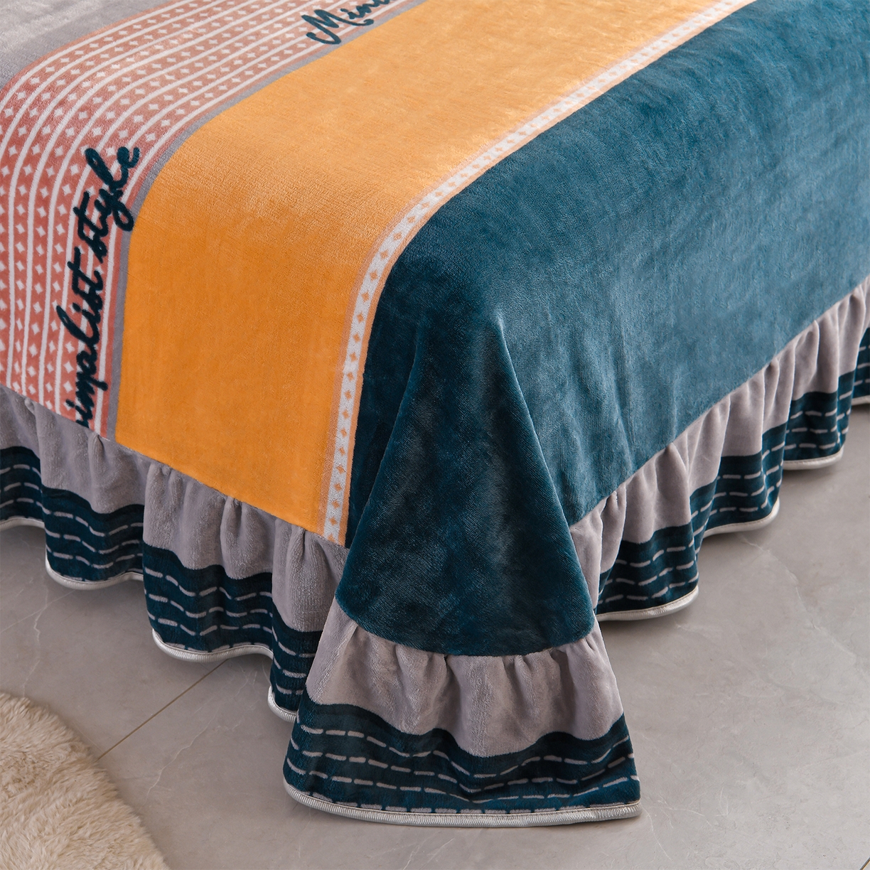 91家纺网 家纺一手货源 找家纺 沐星纪（美得佳）布业 2025新款加厚牛奶绒印花四件套 简爱