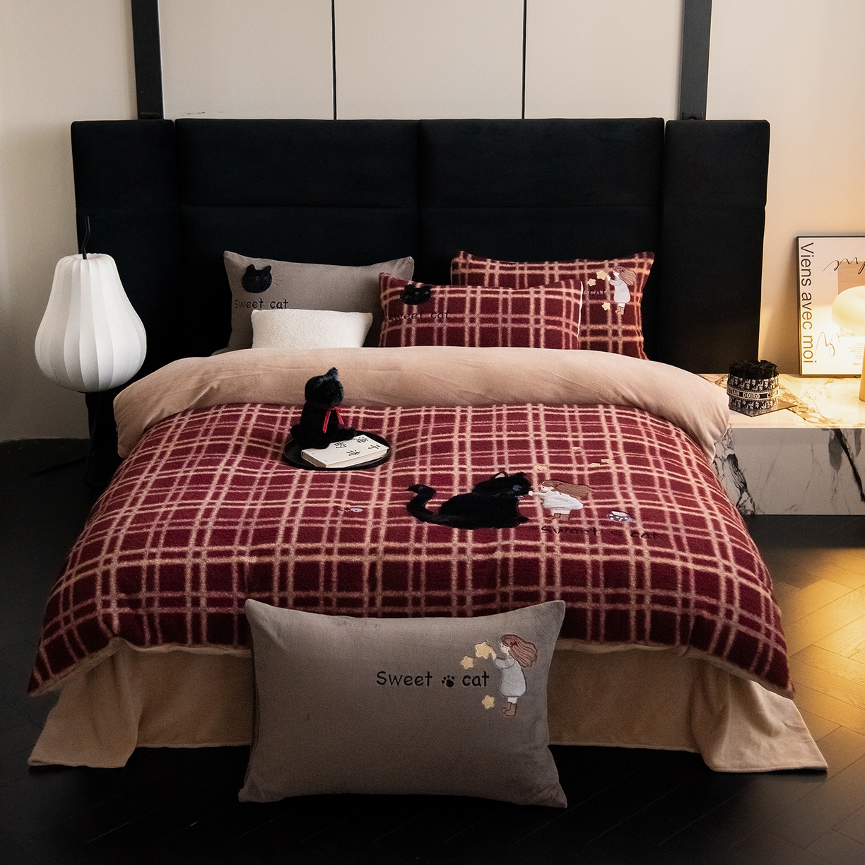 91家纺网 家纺一手货源 找家纺 （总）水云缦 2025新款背印剪花水貂绒四件套