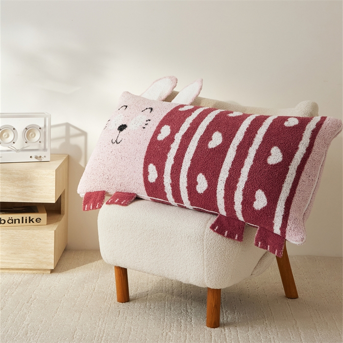 91家纺网 家纺一手货源 找家纺 暖绵绵家纺 2025新款半边绒比丘兔抱枕（最低零售价：153元） 比丘兔-粉色