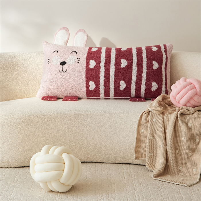 91家纺网 家纺一手货源 找家纺 暖绵绵家纺 2025新款半边绒比丘兔抱枕（最低零售价：153元） 比丘兔-粉色