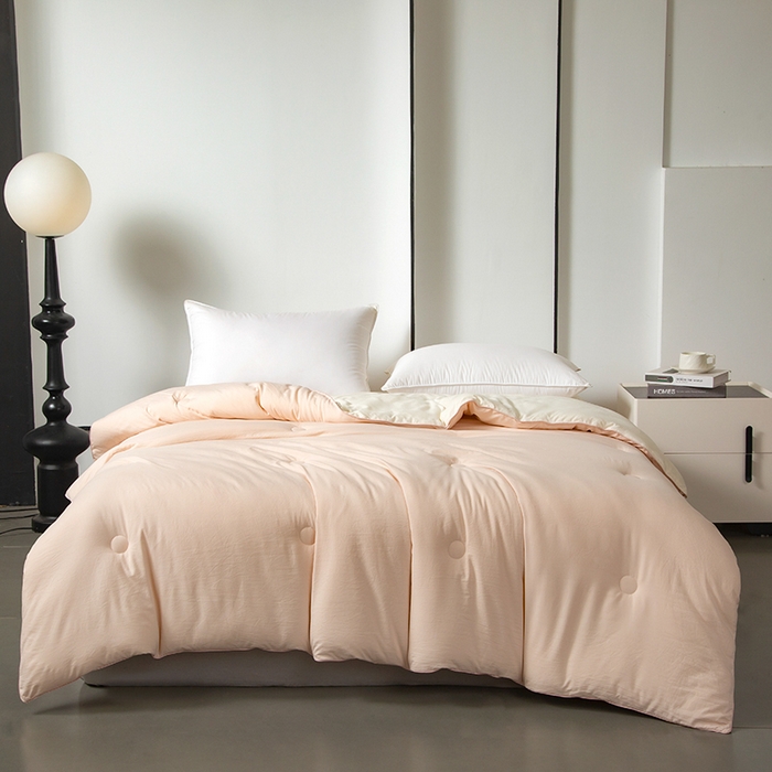 91家纺网 家纺一手货源 找家纺 美之润家纺 2025新款深睡被2代Pro控温被子冬季加厚冬被春秋被芯免被套棉被可机洗 蜜桃粉