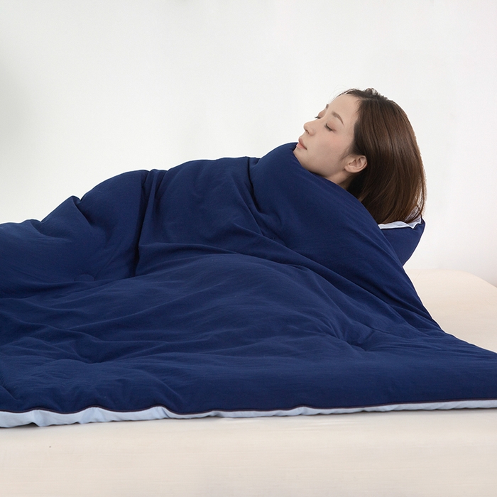 91家纺网 家纺一手货源 找家纺 美之润家纺 2025新款深睡被2代Pro控温被子冬季加厚冬被春秋被芯免被套棉被可机洗 深睡蓝