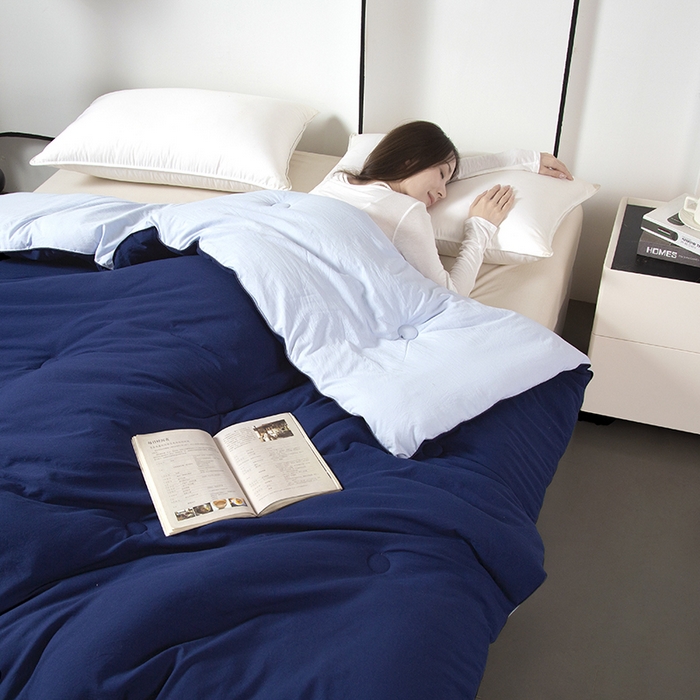 91家纺网 家纺一手货源 找家纺 美之润家纺 2025新款深睡被2代Pro控温被子冬季加厚冬被春秋被芯免被套棉被可机洗 深睡蓝