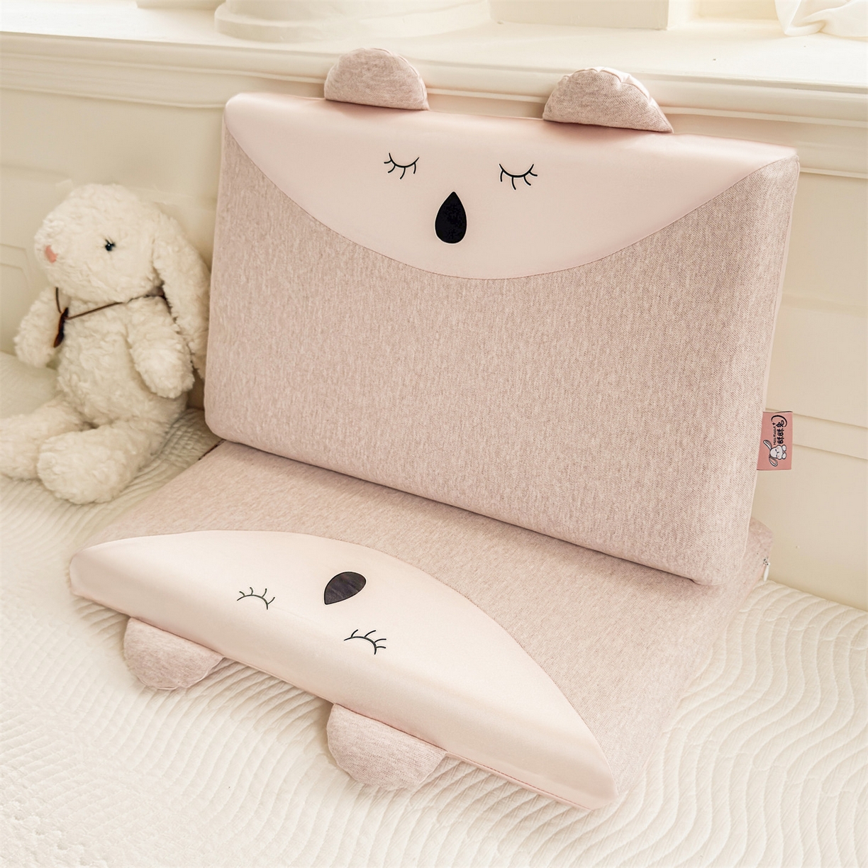 91家纺网 家纺一手货源 找家纺 麦肯锡 2025新款丝柔考拉记忆平枕  枕头枕芯 粉色/对