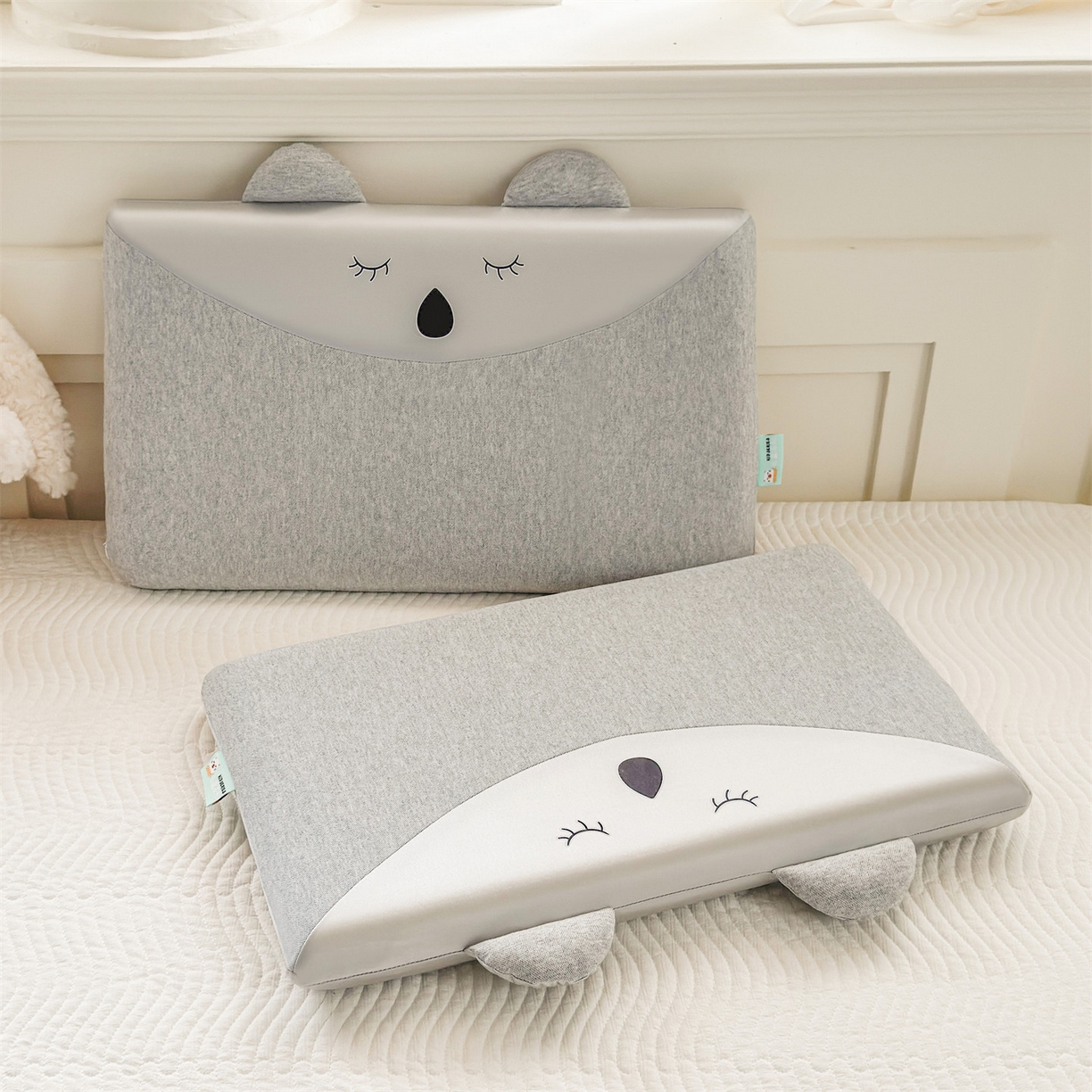 91家纺网 家纺一手货源 找家纺 麦肯锡 2025新款丝柔考拉记忆平枕  枕头枕芯 灰色/对