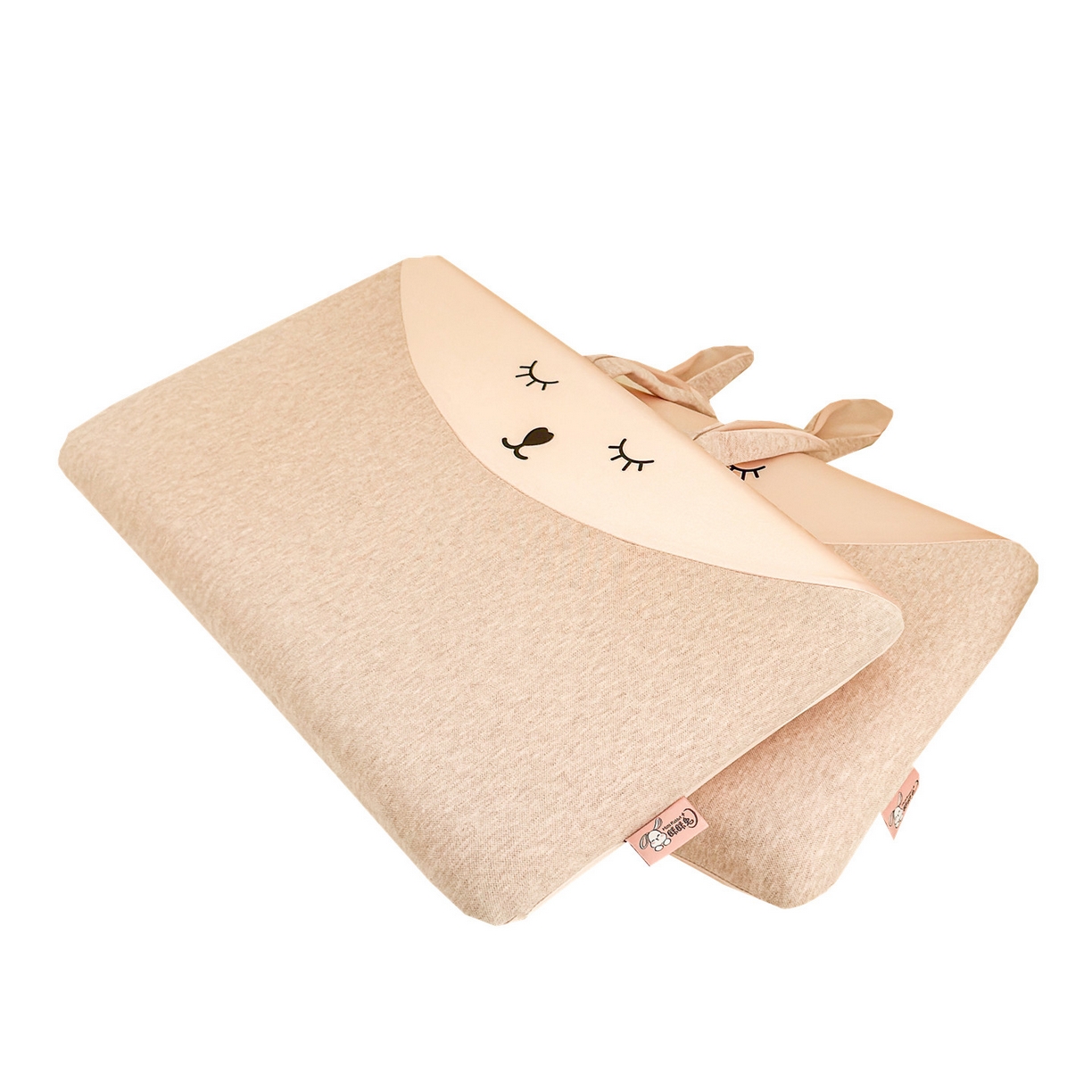 91家纺网 家纺一手货源 找家纺 麦肯锡 2025新款丝柔长耳兔记忆平枕  枕头枕芯 粉色/对