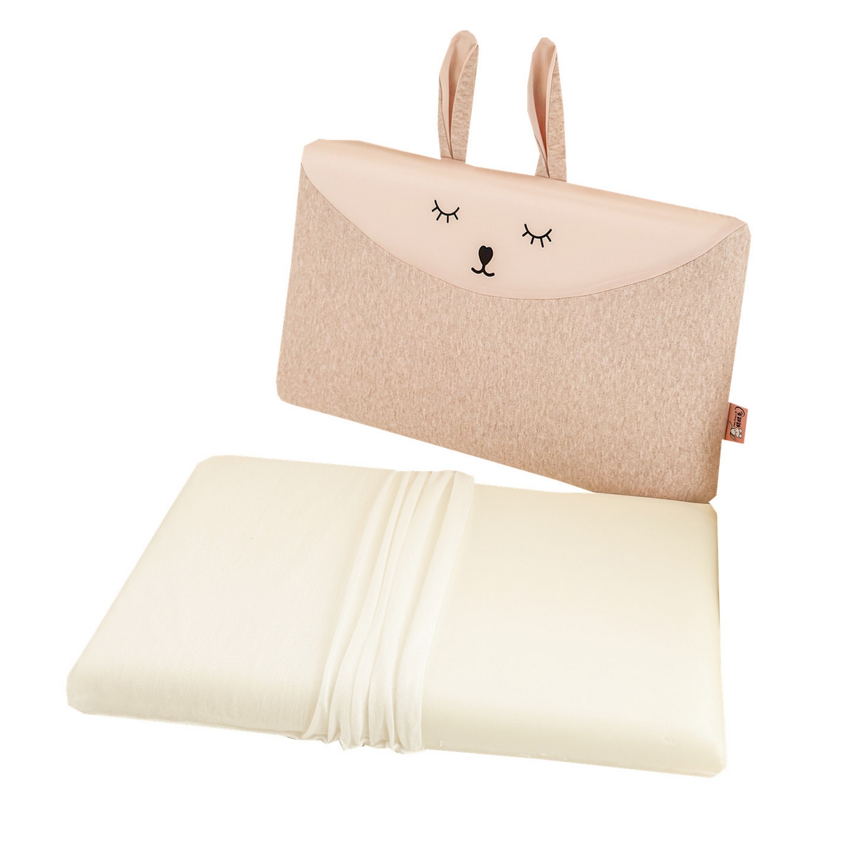 91家纺网 家纺一手货源 找家纺 麦肯锡 2025新款丝柔长耳兔记忆平枕  枕头枕芯 粉色/对