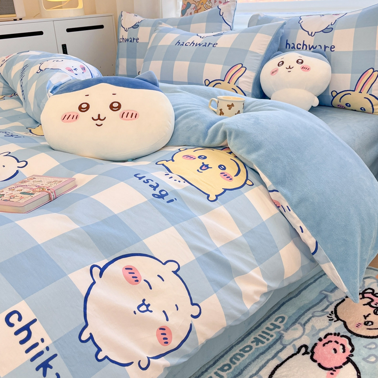 91家纺网 家纺一手货源 找家纺 （总）暮思家居 2025新款正版授权吉伊卡哇棉加绒全棉牛奶绒加厚保暖四件套系列