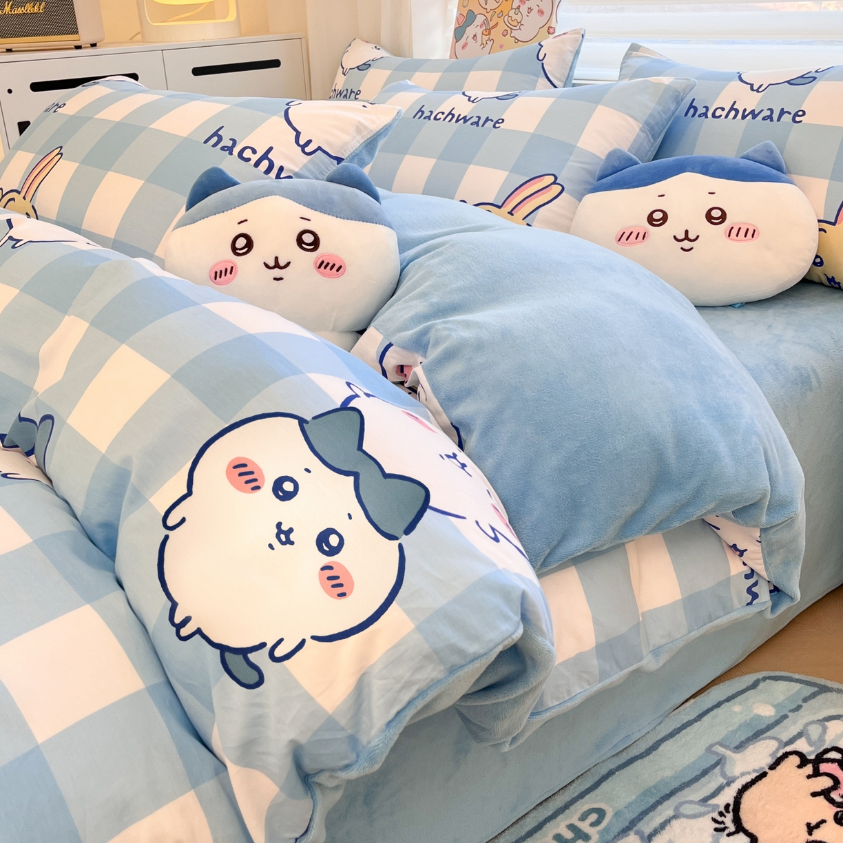 91家纺网 家纺一手货源 找家纺 （总）暮思家居 2025新款正版授权吉伊卡哇棉加绒全棉牛奶绒加厚保暖四件套系列