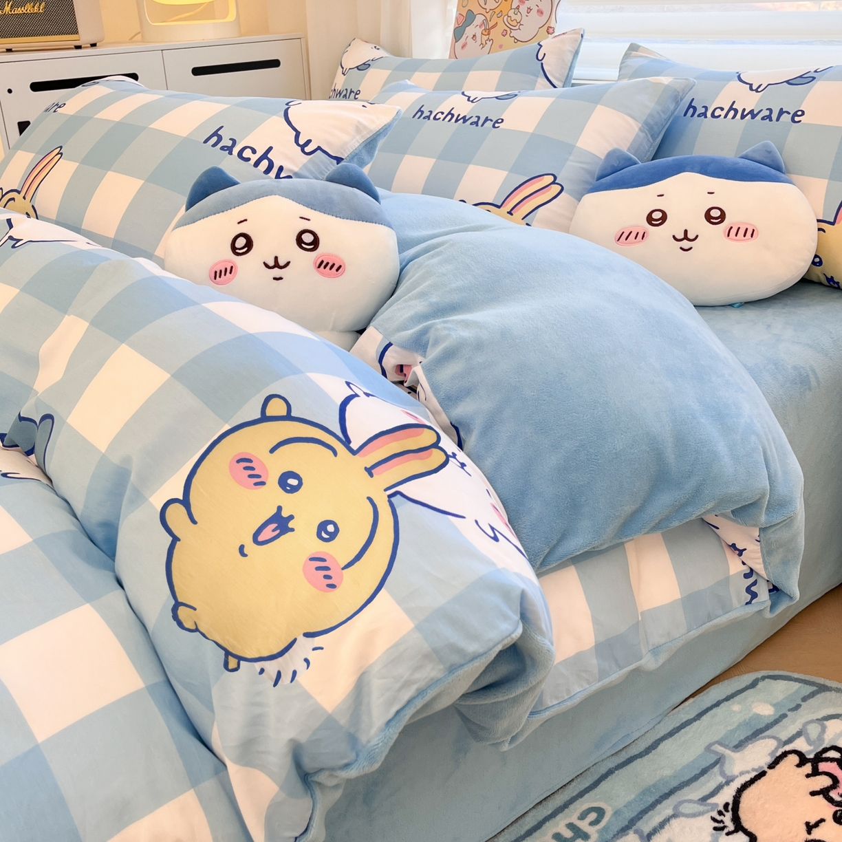 91家纺网 家纺一手货源 找家纺 （总）暮思家居 2025新款正版授权吉伊卡哇棉加绒全棉牛奶绒加厚保暖四件套系列