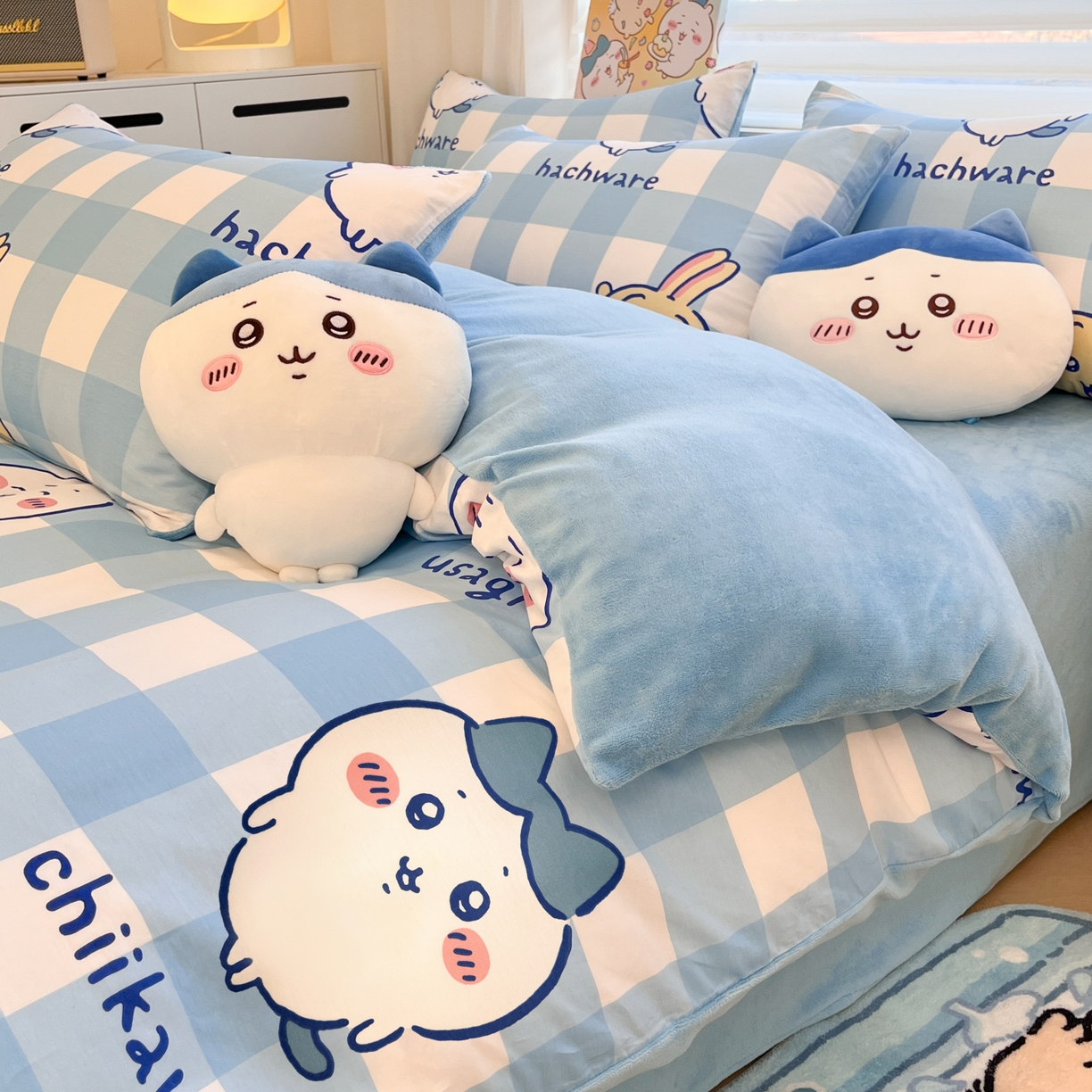 91家纺网 家纺一手货源 找家纺 （总）暮思家居 2025新款正版授权吉伊卡哇棉加绒全棉牛奶绒加厚保暖四件套系列