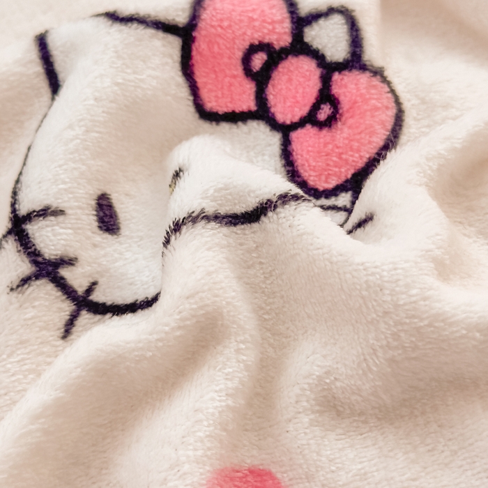 91家纺网 家纺一手货源 找家纺 花满路 2025新款亲肤舒适卡通系列毛毯 冰淇淋kitty