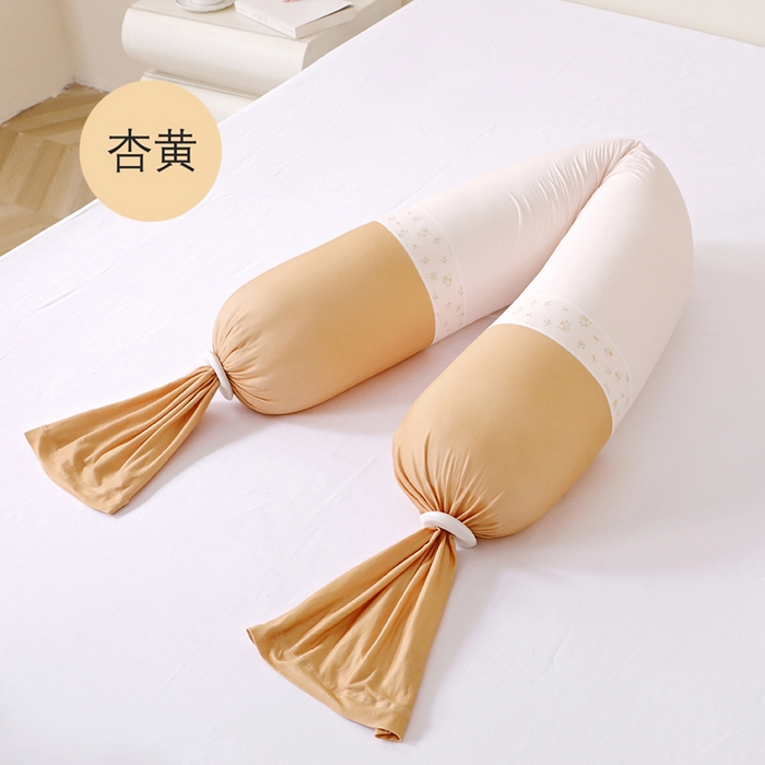 91家纺网 家纺一手货源 找家纺 芙宁娜家纺 25新款孕妇枕护腰侧睡枕托腹长条睡觉专用神器夹腿孕期侧卧糖果抱枕跨境 杏黄