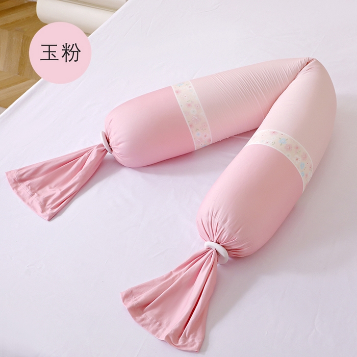 芙宁娜家纺 25新款孕妇枕护腰侧睡枕托腹长条睡觉专用神器夹腿孕期侧卧糖果抱枕跨境 玉粉