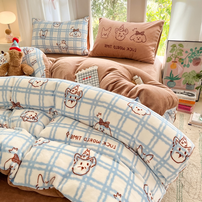 91家纺网 家纺一手货源 找家纺 （总）如一 2025新款高克重大版数码印花牛奶绒四件套