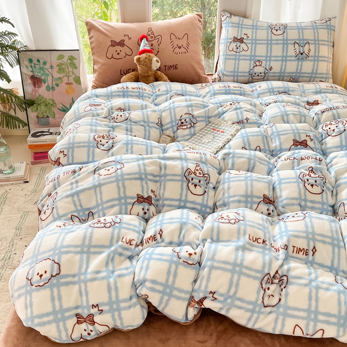 91家纺网 家纺一手货源 找家纺 （总）如一 2025新款高克重大版数码印花牛奶绒四件套