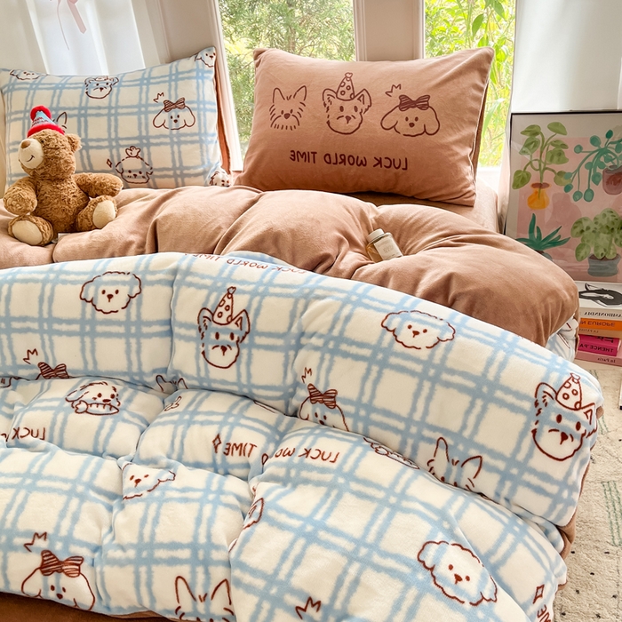 91家纺网 家纺一手货源 找家纺 （总）如一 2025新款高克重大版数码印花牛奶绒四件套